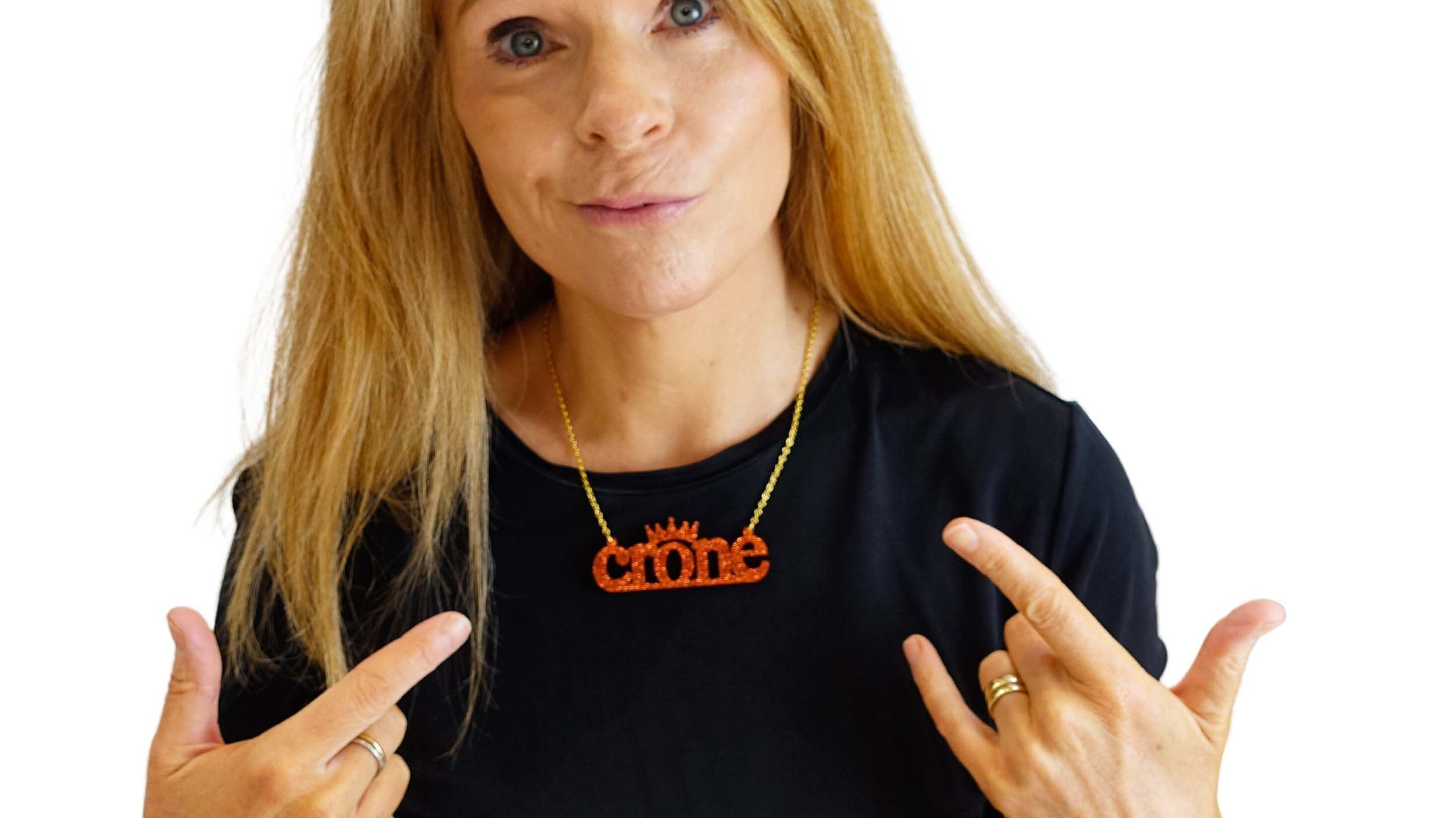 Sarah Day wears her new Crone necklace