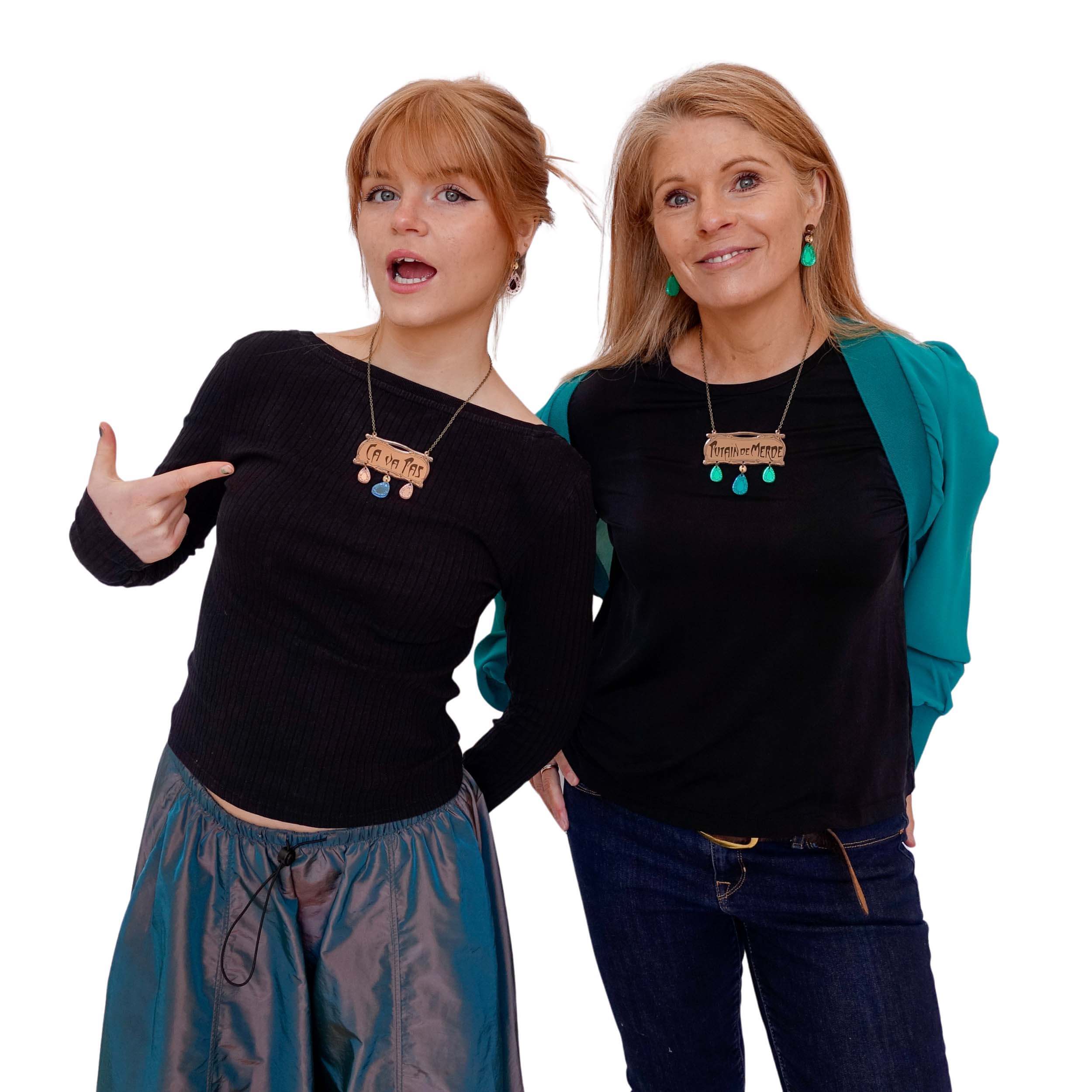 Sarah and Eliza model the French Collection of Austerity Jewels