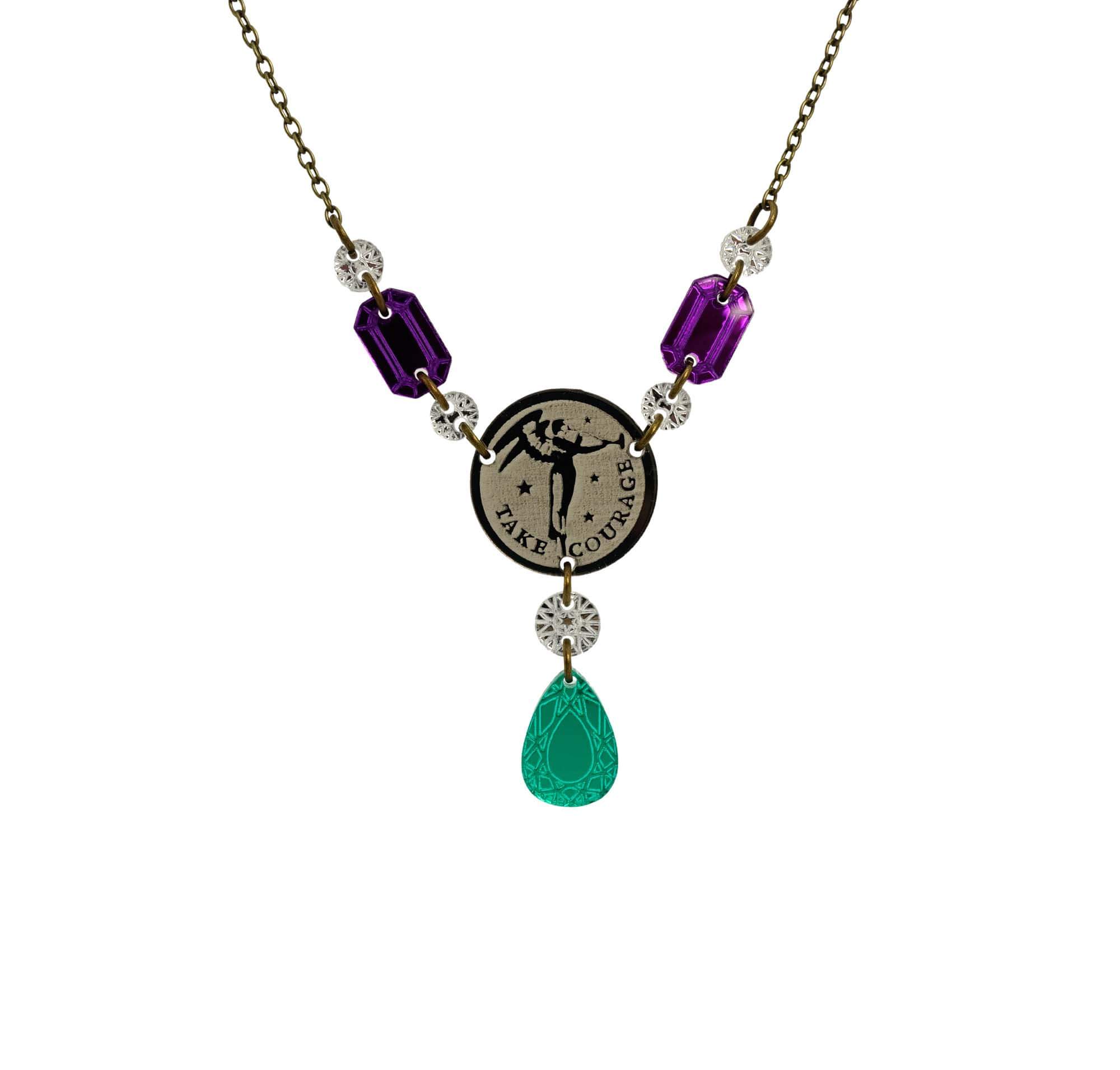The Angel of Freedom necklace shown hanging against a white background.