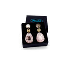Small Belle Époque french drop earrings in rose gold mirror. Shown in a small Wear and Resist gift box.