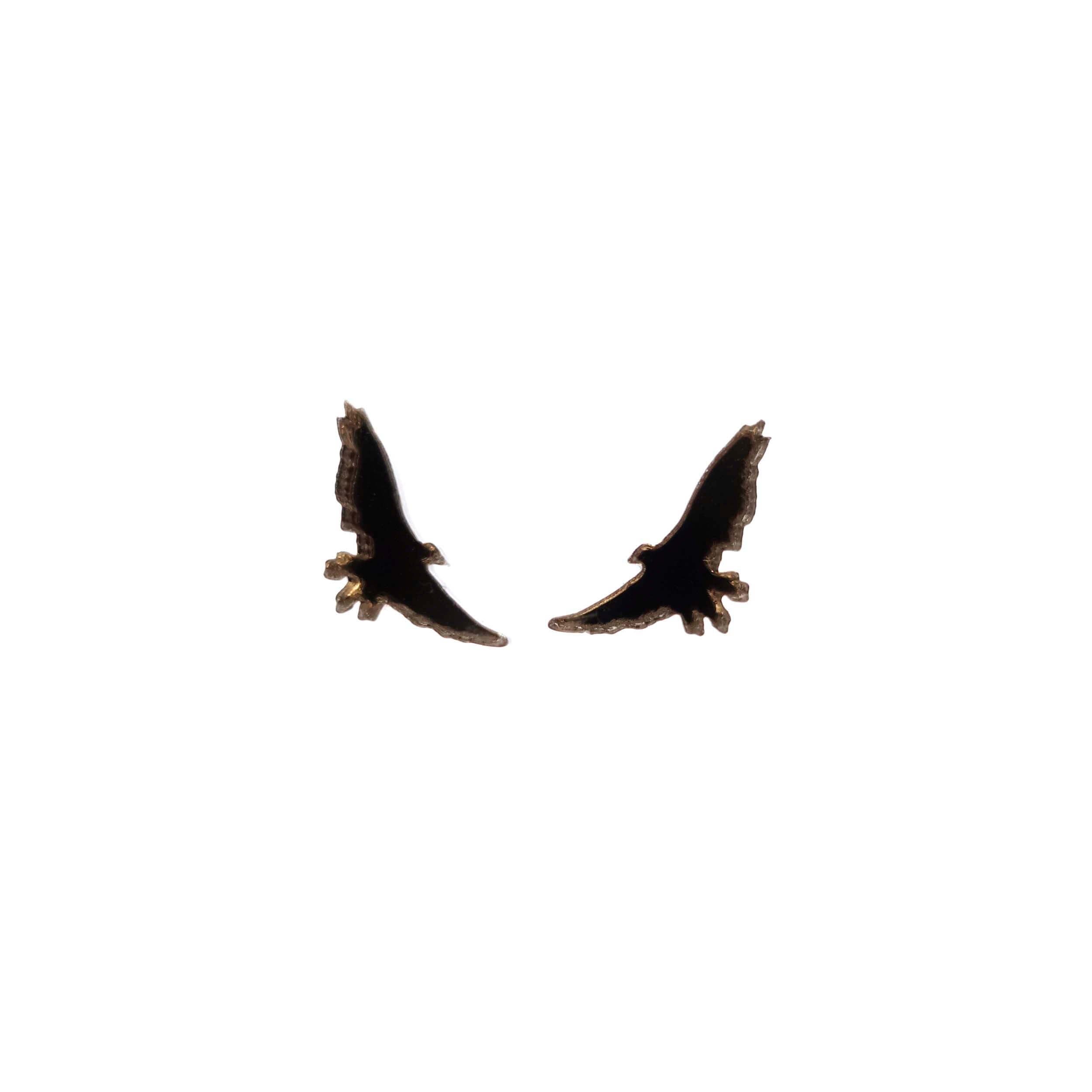 Bronze bird stud earrings from the Brontë Collection, designed by Sarah Day in collaboration with the Brontë Parsonage Museum. 