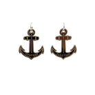 Courage and Hold Fast anchor hoop earrings in bronze mirror. Designed by Sarah Day for Wear and Resist as part of The Courage Collection.