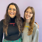 Lilah and Carenza from Women for Refugee Women modelling two Courage necklaces. £2 from everything in The Courage Collection goes to this incredible charity.
