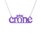 Crone necklace in parma violet, shown hanging against a white background.