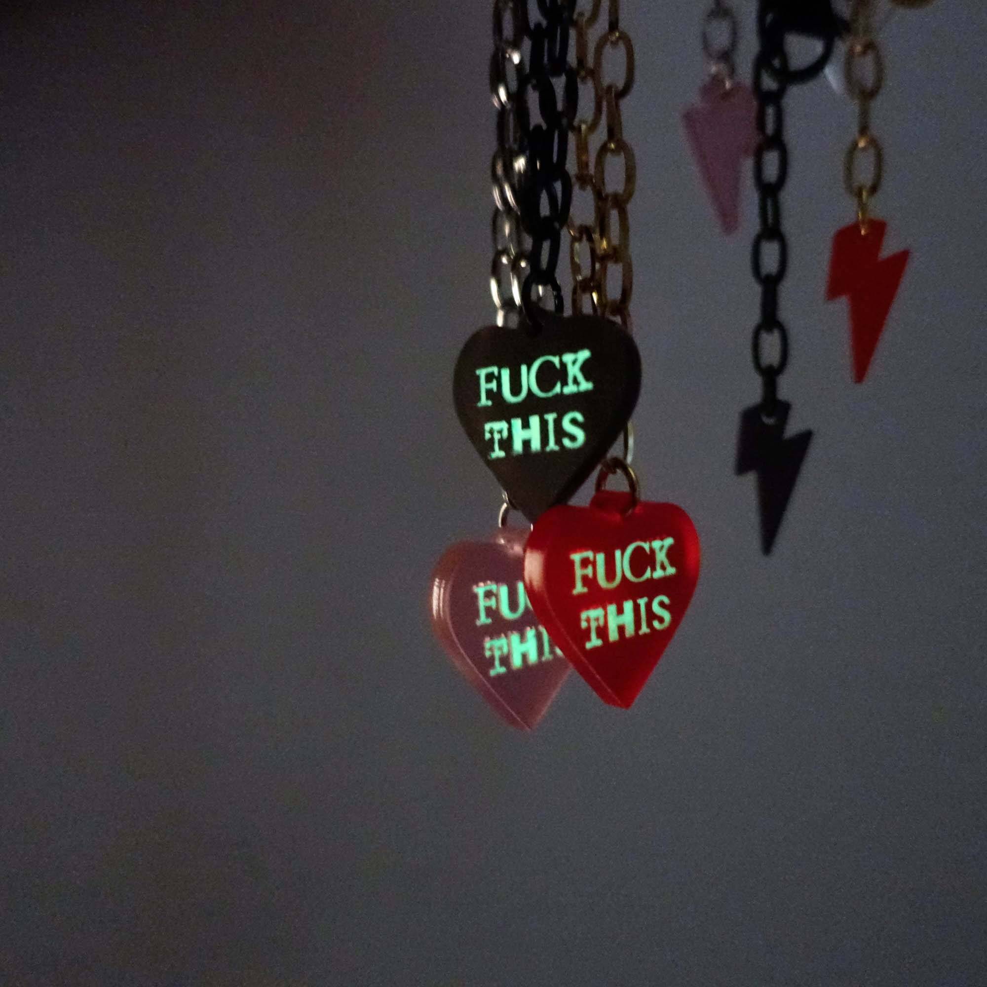 F*ck This punk necklaces glowing in the dark.