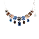 F*ck This Sh*t Jewel necklace in blue shown hanging against a white background.