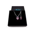 Delicate I love me glow in the dark choker and bracelet in pink.