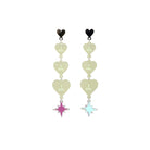 Lemonade frost  I am I am I am heart drop earrings finished with an iridescent star.