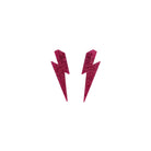 Large Lightning Bolt earrings in hot pink glitter, shown against a white background.