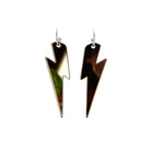Large Lightning Bolt hoop earrings in bronze mirror, shown against a white background.