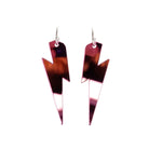 Large Lightning Bolt hoop earrings in pink mirror, shown against a white background.
