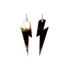 Large Lightning Bolt hoop earrings in rose gold mirror, shown against a white background.