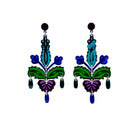 Midnight Festive Drop statement earrings shown hanging against a white background.