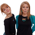 Sarah and Eliza model the French collection of jewels at Wear and Resist.