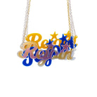 Rejoin the EU necklaces shown hanging together against a white background.