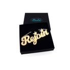 Rejoin the EU necklace in matte iridescent. Shown in a Wear and Resist gift box.