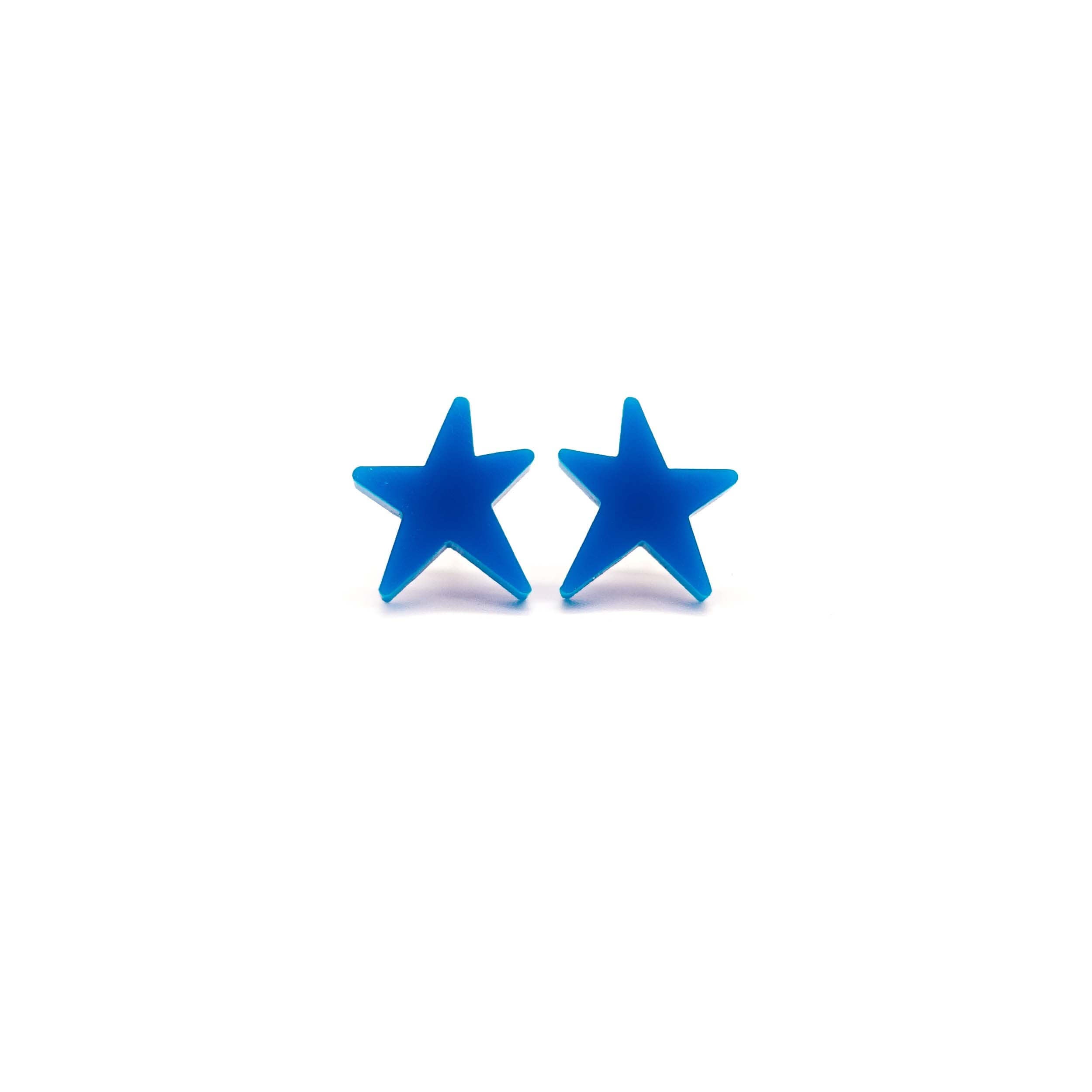 Funky Resist star earrings in European blue to match your Rejoin the EU necklace.