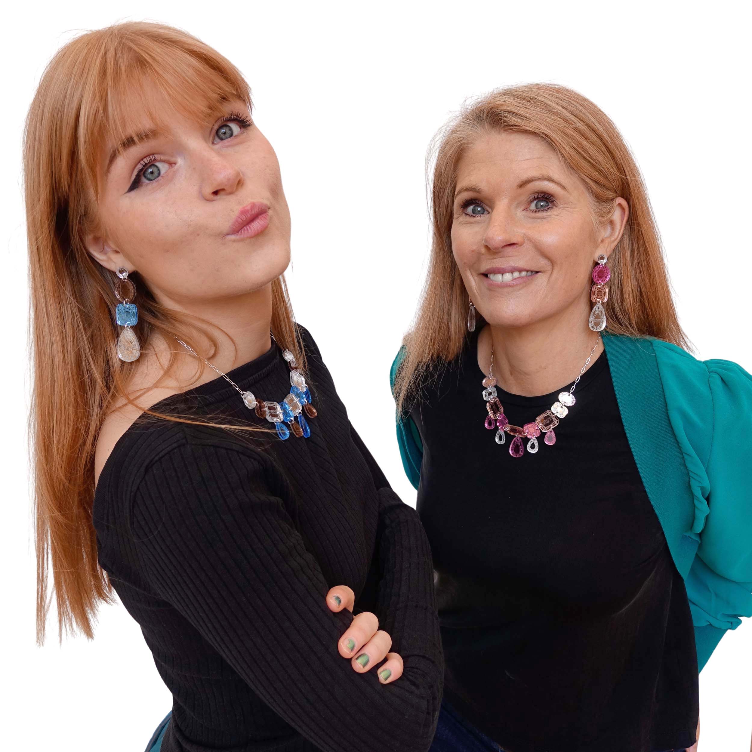 Sarah Day, founder of Wear and Resist and her daughter, Eliza, model the new Sweary Austerity Jewels collection.  £2 goes to Bloody Good Period.