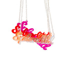 A group of Splendid necklaces shown hanging against a white background.
