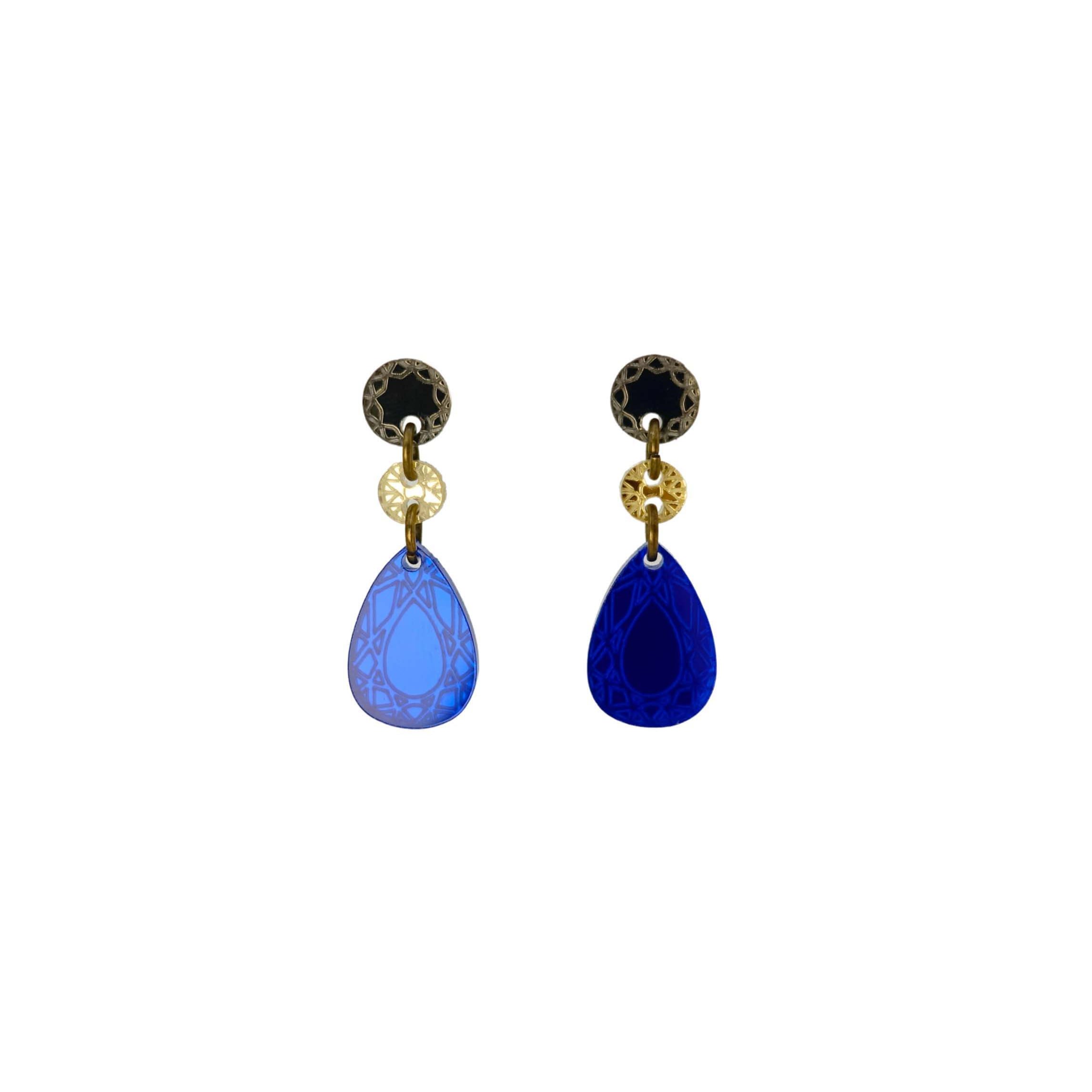 Small Belle Époque french drop earrings in electric blue.  These also go really well with the Gisele Pelicot is my Hero necklace.