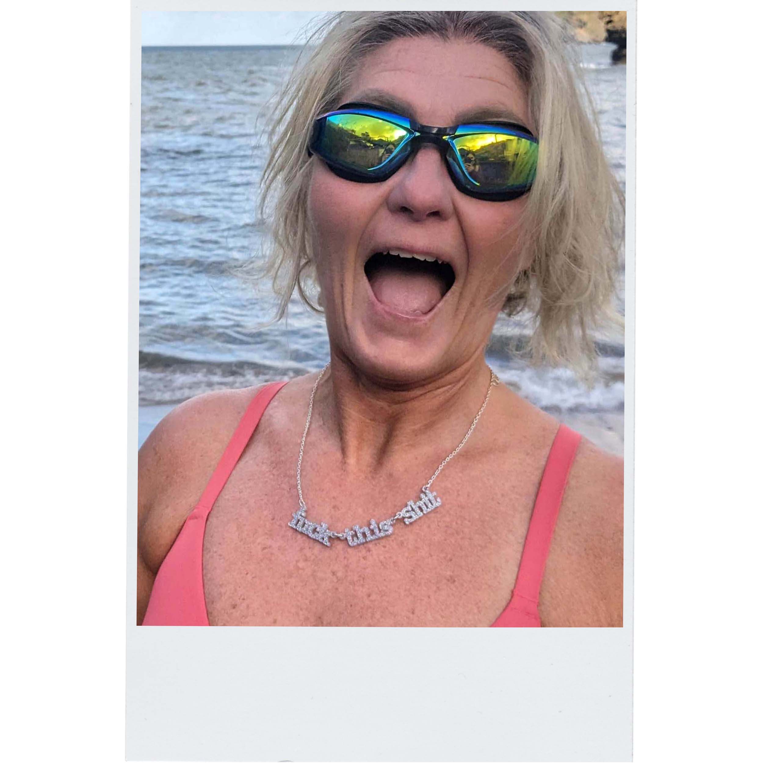 F*ck This Sh*t necklace in silver glitter, as seen on the Persisterhood!
