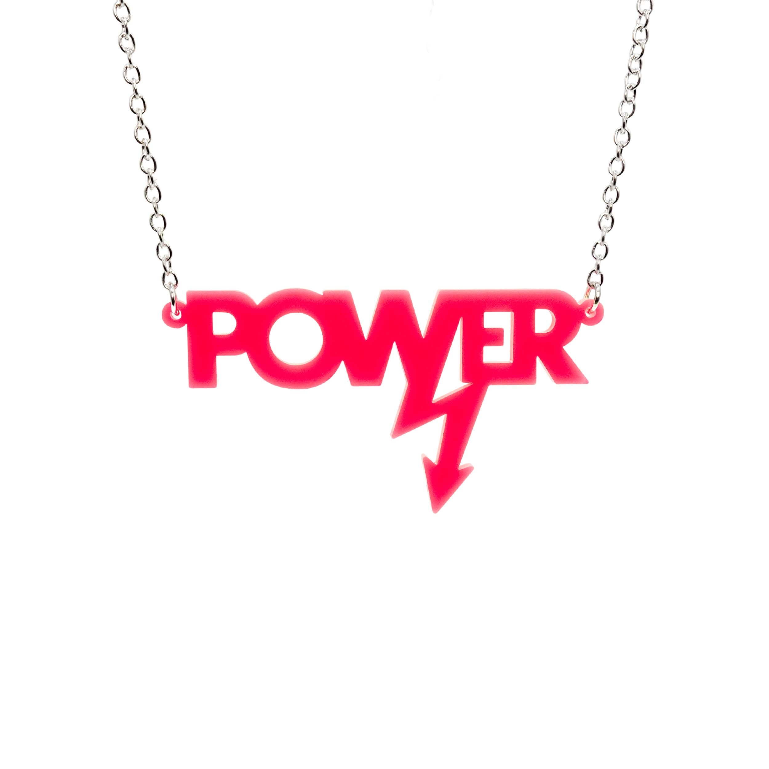 Hot pink large Power necklace, designed in collaboration with Mary Beard to celebrate her book, Women & Power.
