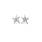 Silver glitter funky Wear and Resist star earrings shown on a white background.