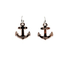 Rose gold mirror medium anchor hoop earrings, shown against a white background.