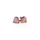 Small heart earrings in rose gold mirror, shown against a white background.