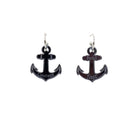 Slate mirror medium anchor hoop earrings, shown against a white background.