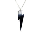 Slate mirror Lightning Bolt necklace shown hanging against a white background.