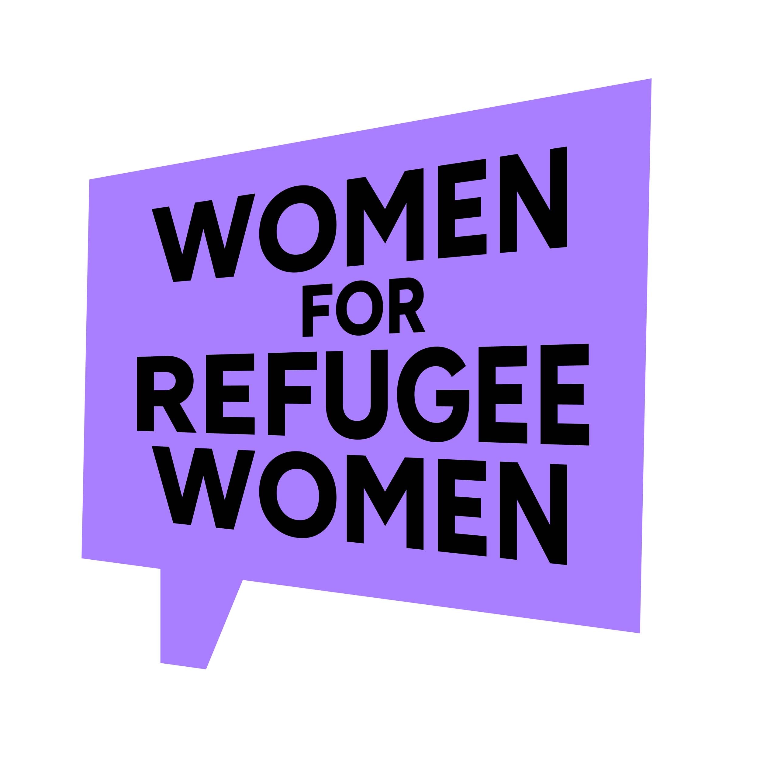 Women for Refugee Women charity logo. £2 from the sale of this item will go to this incredible charity.
