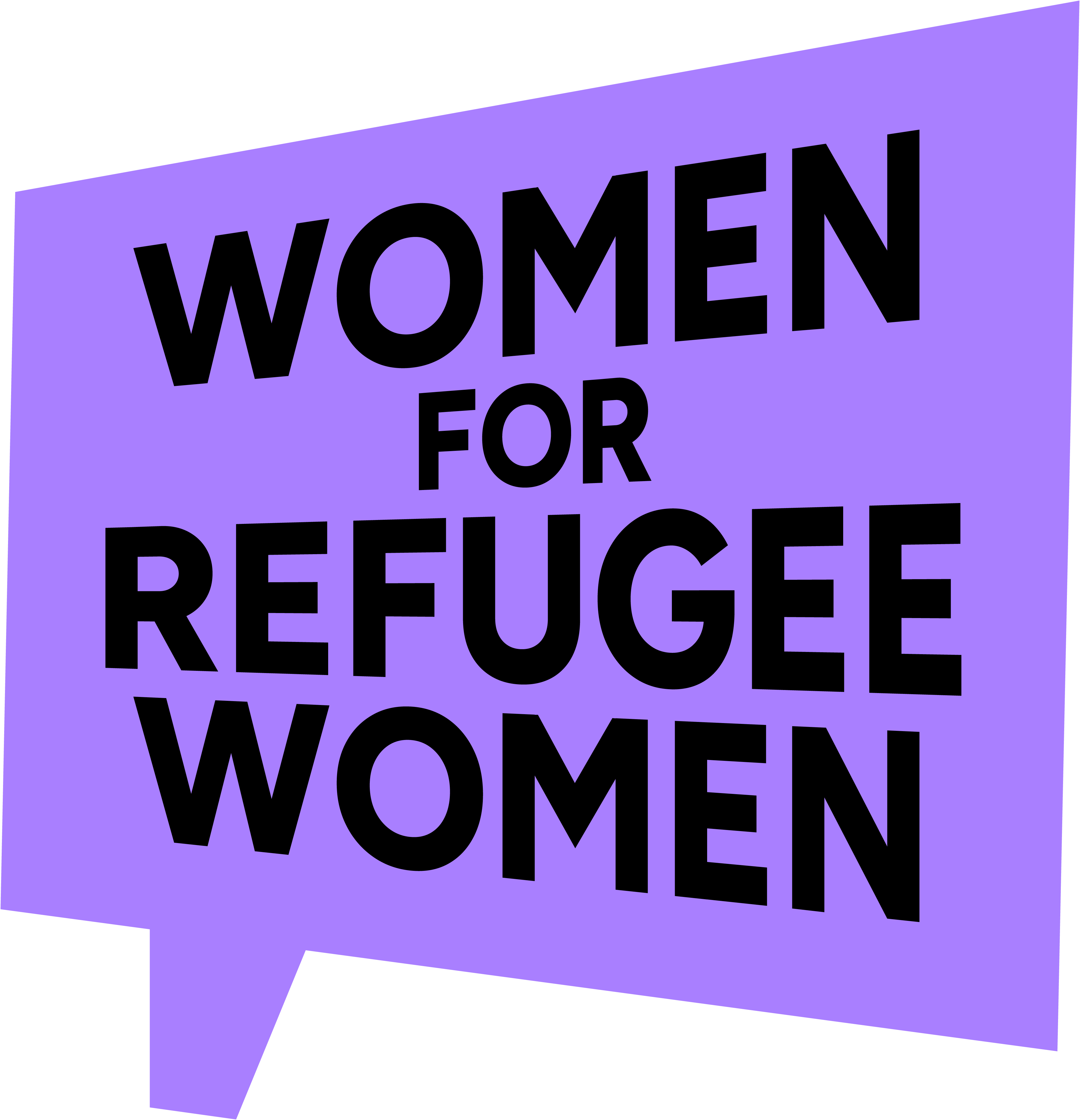 Women for Refugee Women logo. £2 from the sale of this item goes to support Women for Refugee Women.