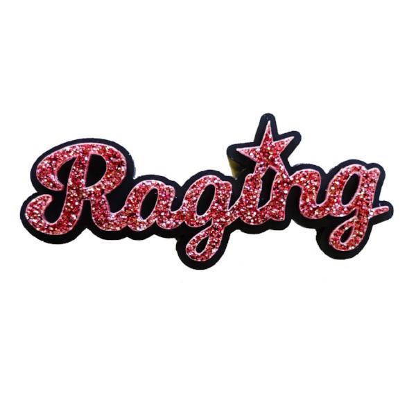 rose pink glitter raging brooch