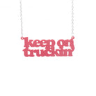 Keep on Truckin' necklace in sunset pink.