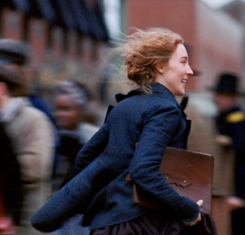 An image of Jo running from Greta Gerwig's adaptation of Little Women.