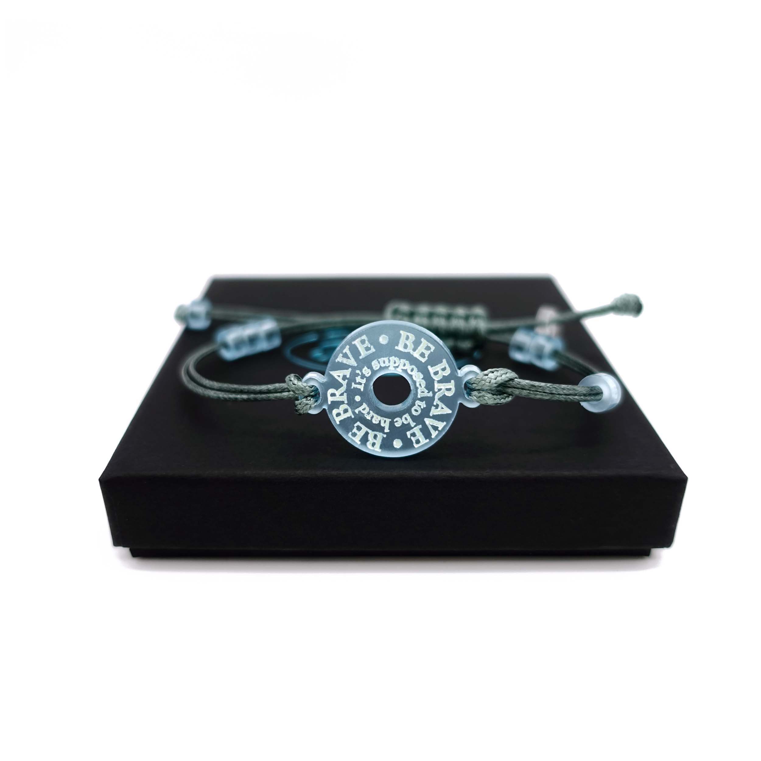 Be Brave grief bracelet designed by Sarah Day for Wear and Resist. 