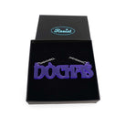 DÒCHAS Irish Gaelige hope necklace in violet frost, shown in a Wear & Resist gift box. 