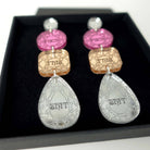 F*ck This Sh*t Sweary Jewel Drop Earrings shown close up in a Wear and Resist gift box. 