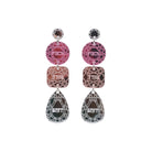 F*ck This Sh*t Sweary Jewel Drop Earrings in pink shown hanging against a white background. 