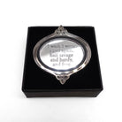 'I wish I were a girl again' Wuthering Heights brooch from the Bronte Collection, shown in a small Wear and Resist gift box. 