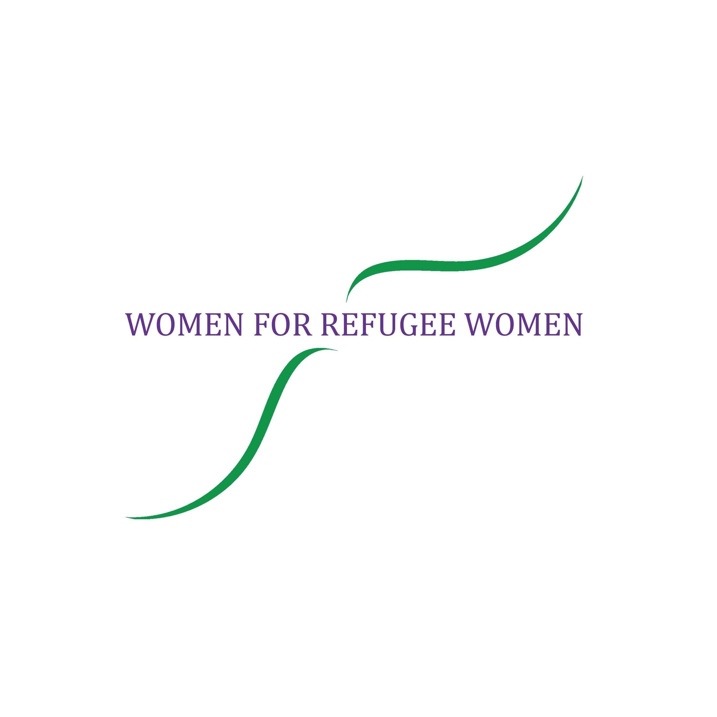 Women for Refugee Women charity logo. £2 from the sale of each Vote necklace will be donated to them. 