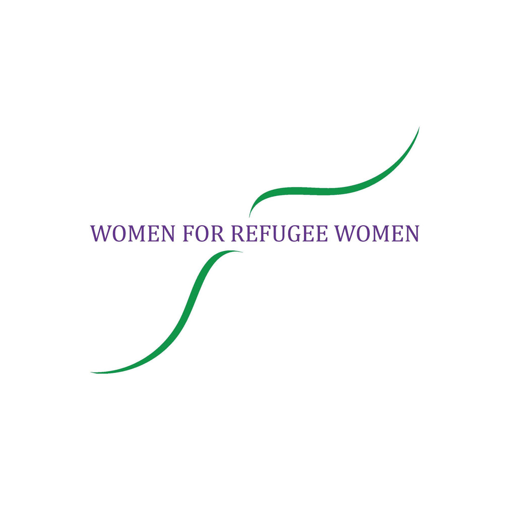 Women for Refugee Women logo. £2 from the sale of this item will go to them. You can read more about the charities Wear and Resist supports on the Charities page. 