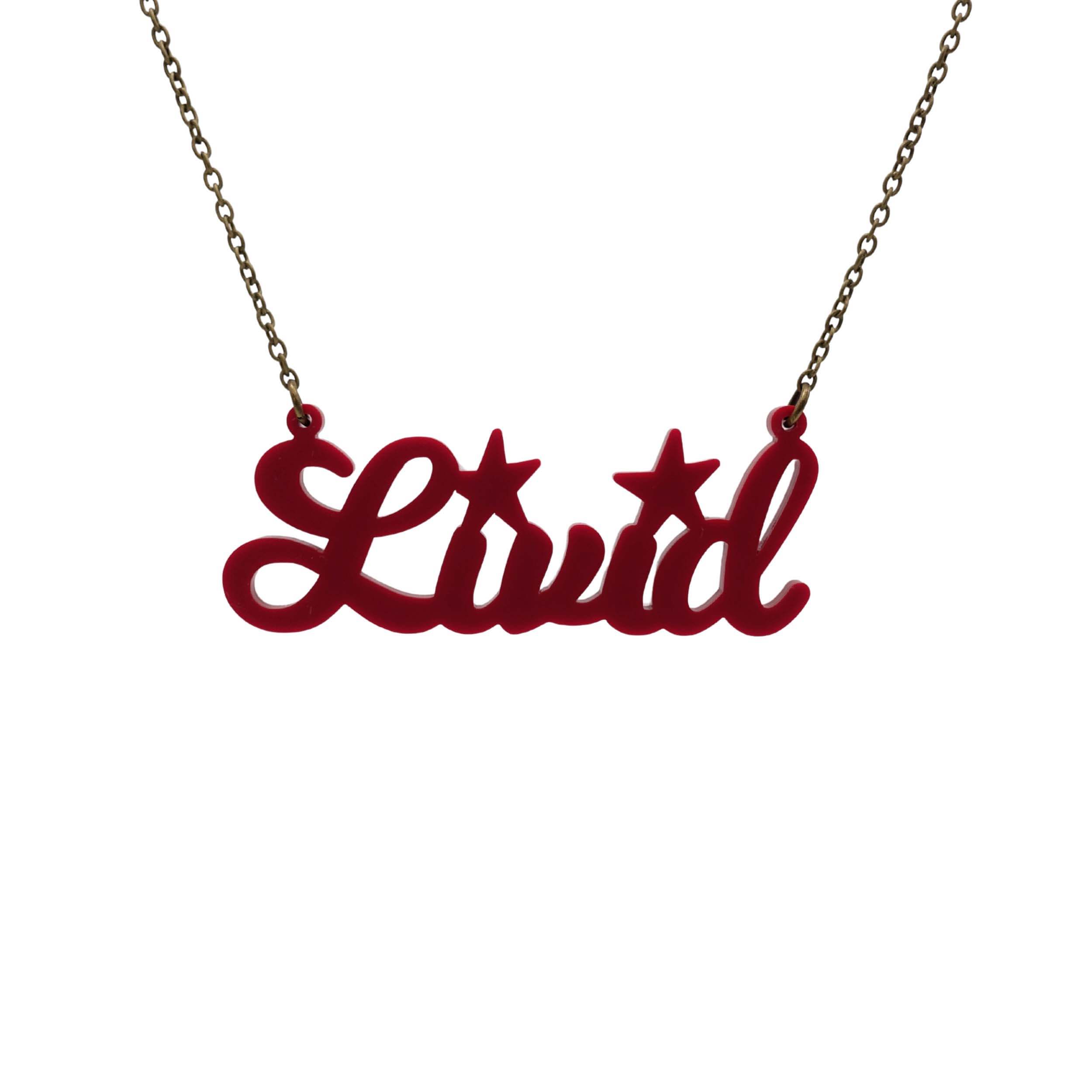 Livid necklace in matte cassis, shown hanging against a white background.