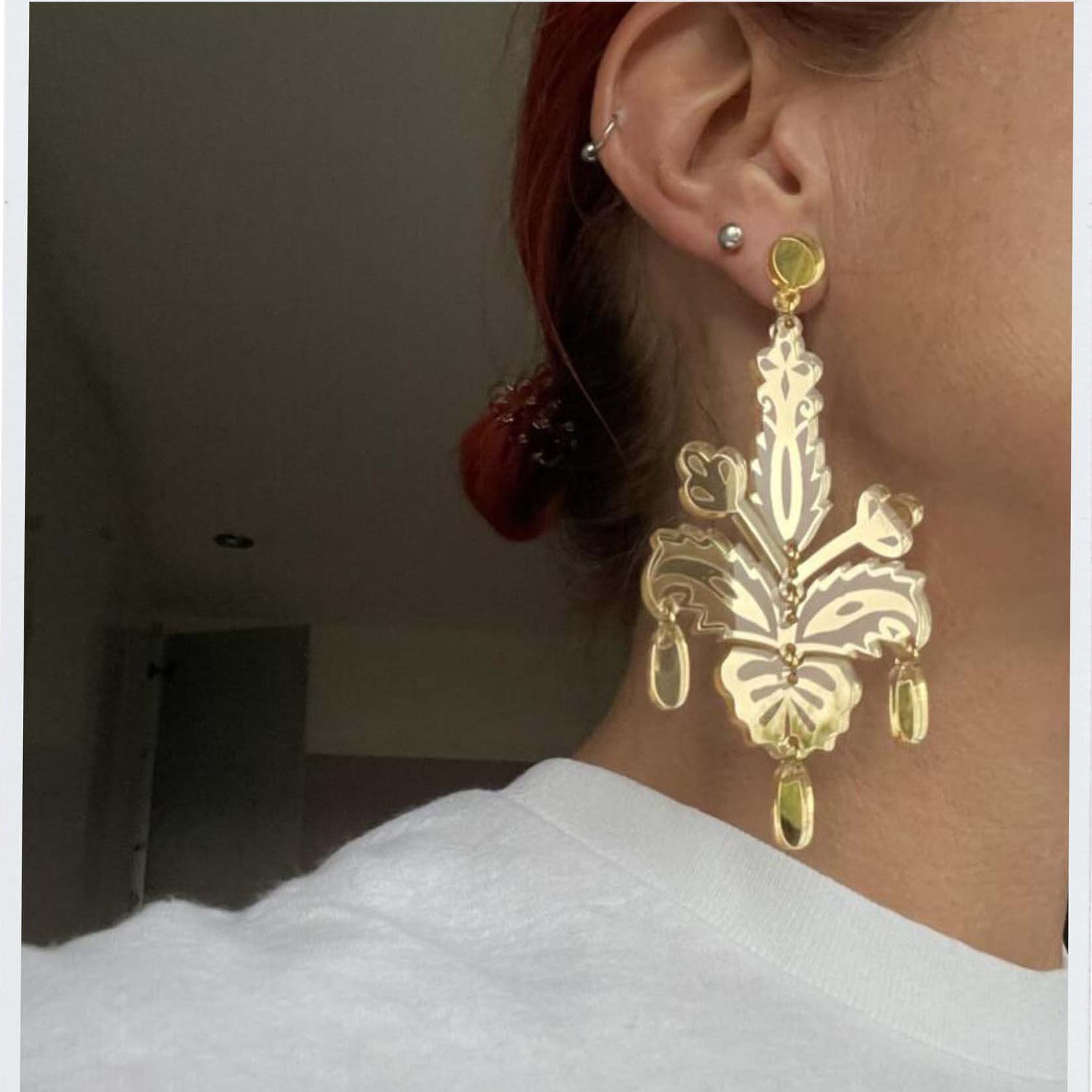 All gold Festive Drop statement earrings as worn by the Persisterhood! 