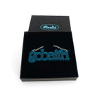 Gobaith Welsh hope necklace in teal frost shown in a Wear & Resist gift box. 