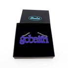 Gobaith Welsh hope necklace in violet frost, shown in a Wear & Resist gift box. 