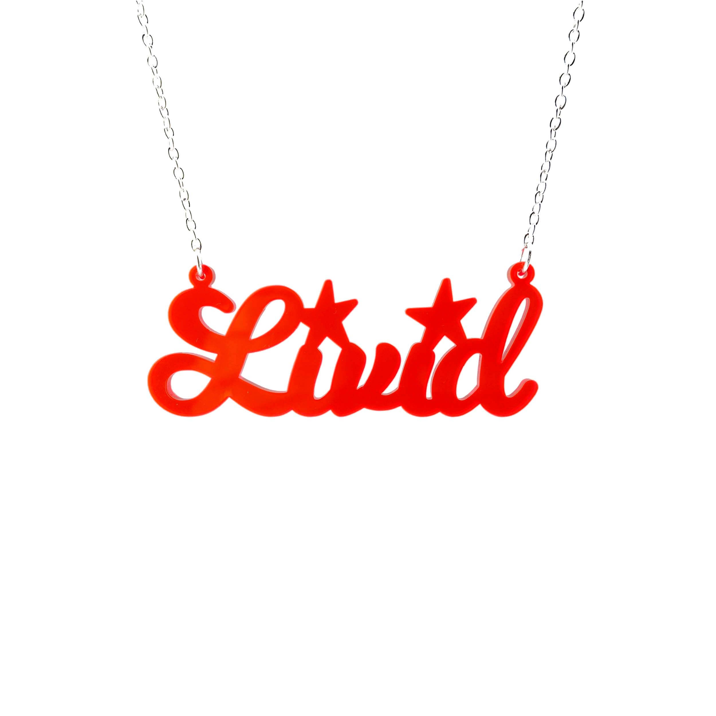 Livid necklace in hot red. Designed by Sarah Day for Wear and Resist. 