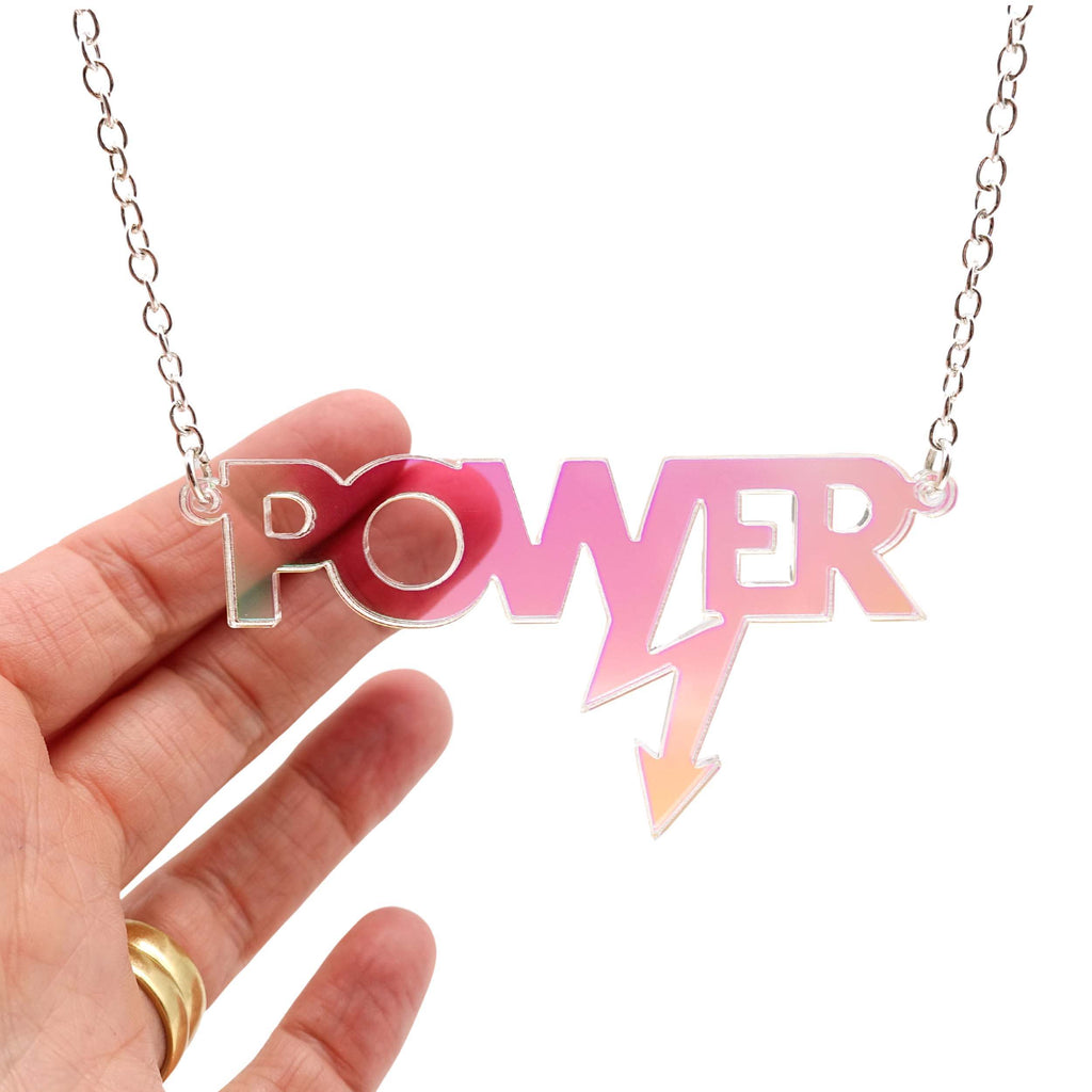 Iridescent large Power necklace, designed in collaboration with Mary Beard to celebrate her book, Women & Power. 