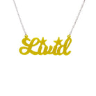 Livid necklace in matte lemon, shown hanging against a white background.